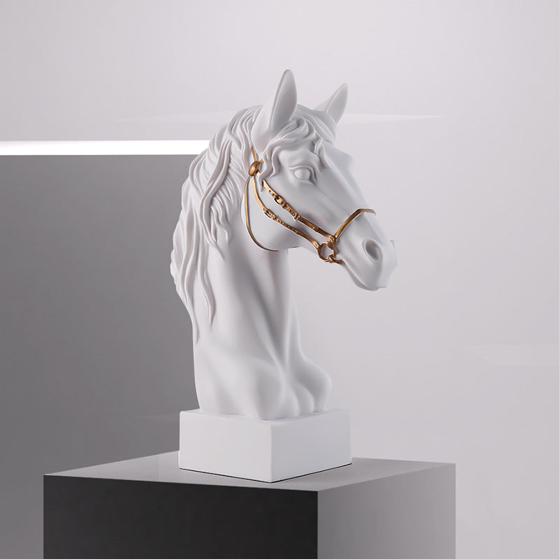 Wild Knight Horse Sculpture Art for Elegant Home Decoration