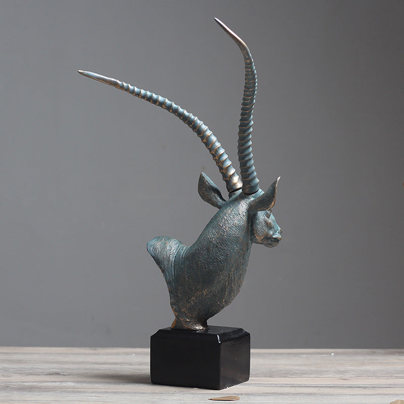 Antelope Head, Wild Animal Statue Craft for Luxury Home Decoration